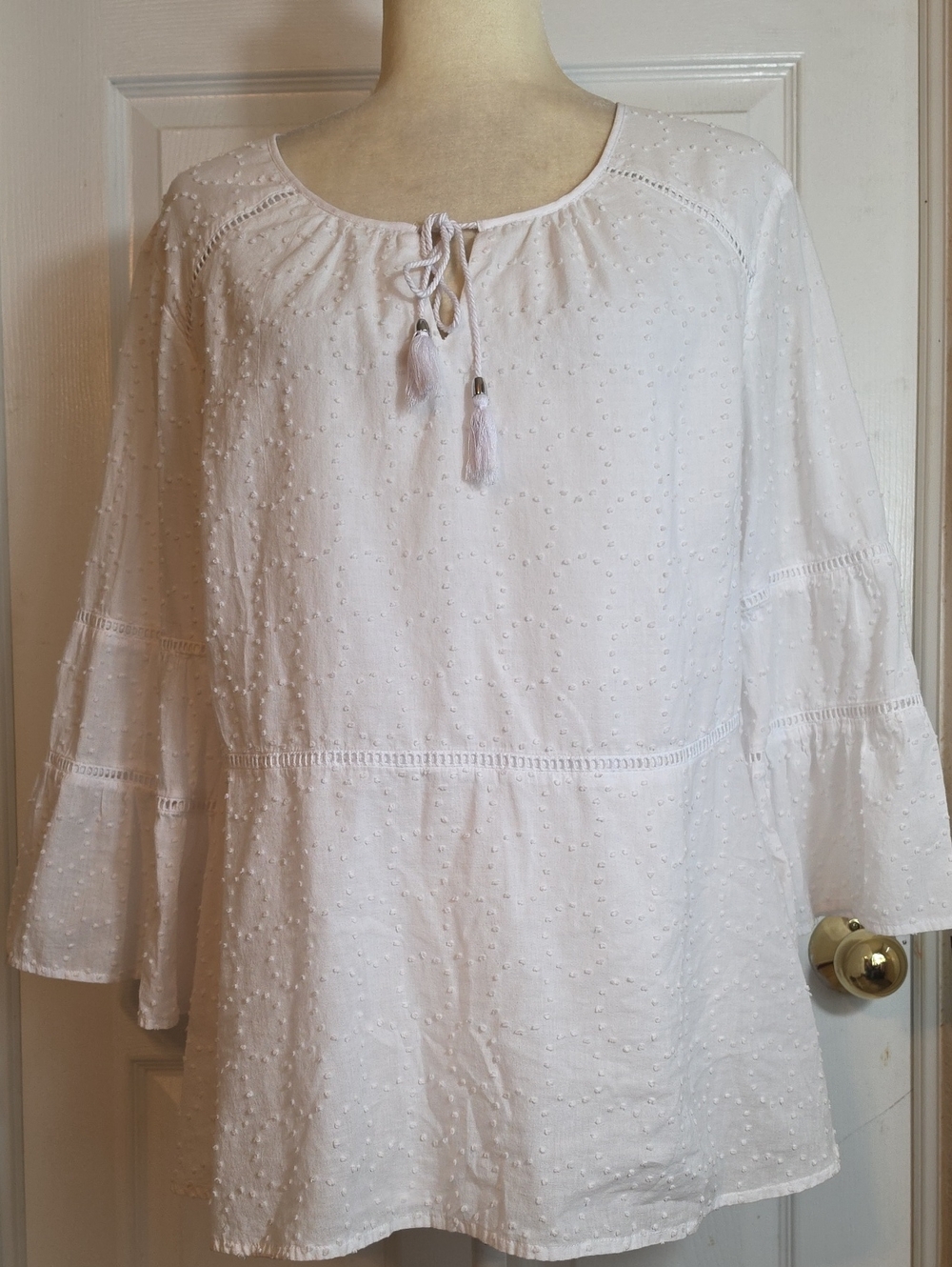 Issac Mizrahi Swiss Dot Blouse